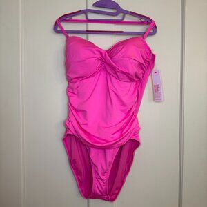 Lilly Pulitzer Flamenco One Piece Swimsuit Plumeria Pink Size 16 NWT